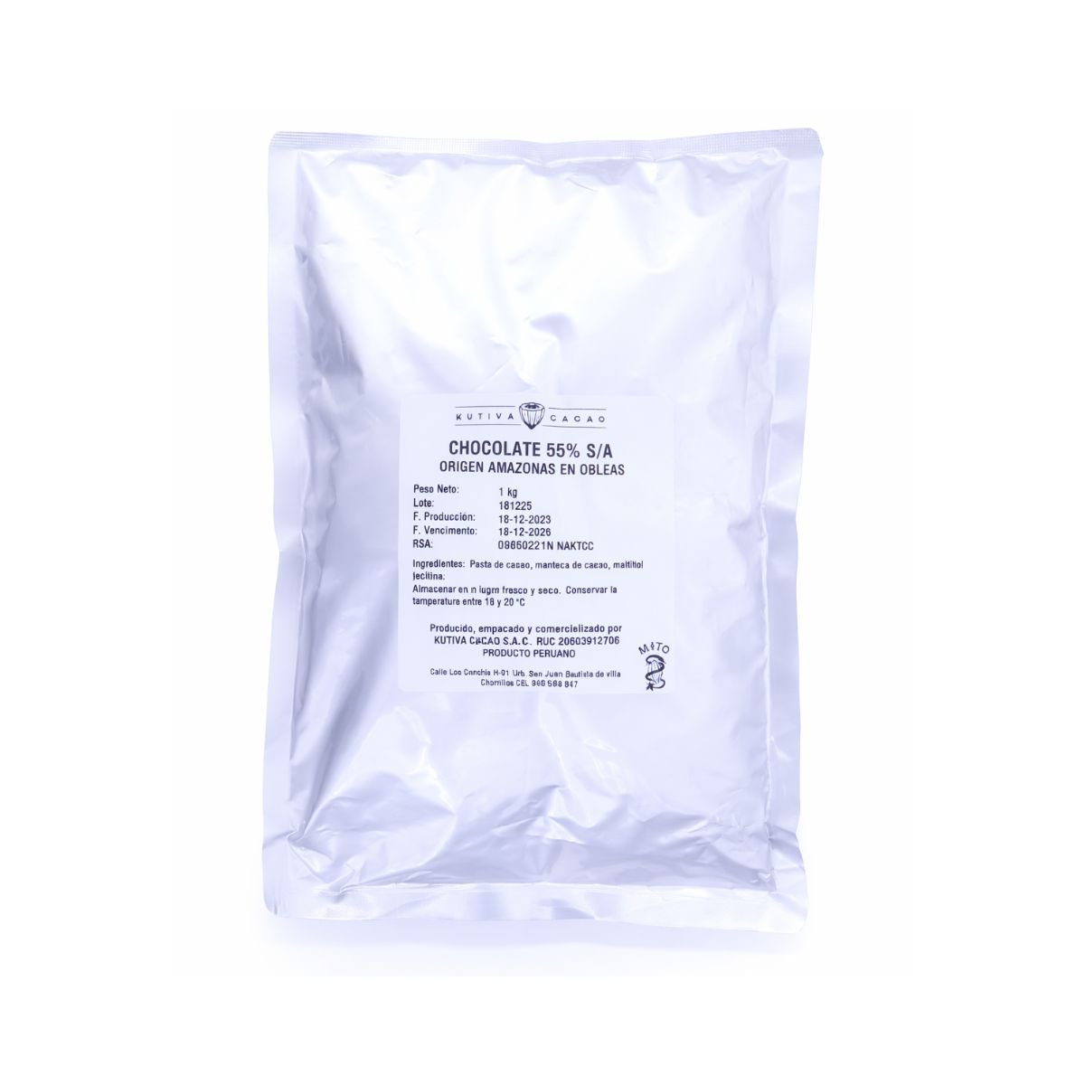 CHOCOLATE 55% CACAO S/A OBLEAS x 1KG